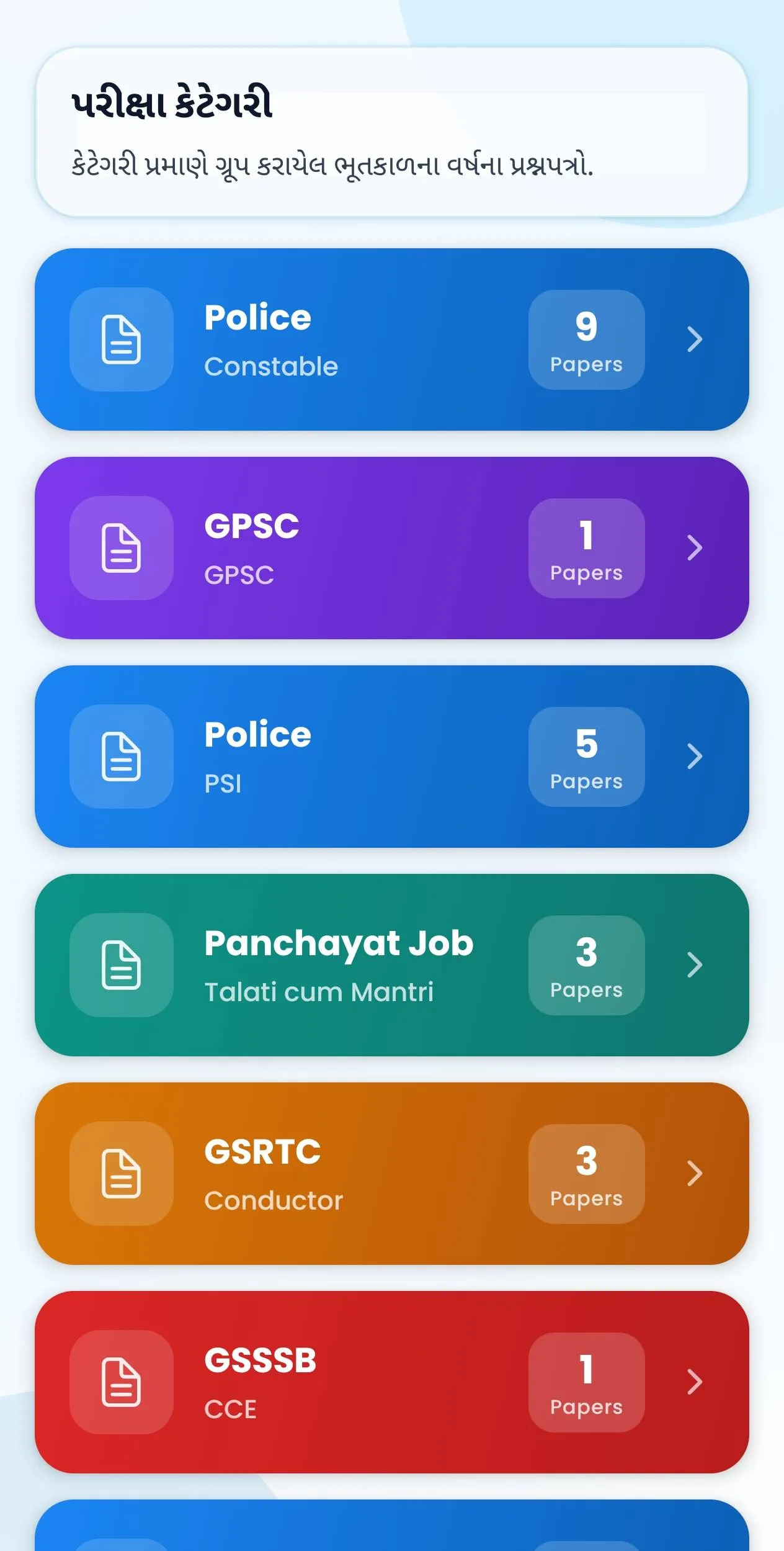 પરીક્ષા કેટેગરી